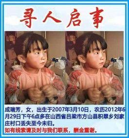 失踪人员：成瑞芳